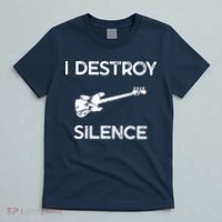 Funny Bass Guitar I Destroy Silence T-Shirt thumb 5
