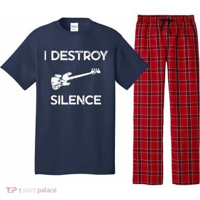 Funny Bass Guitar I Destroy Silence Pajama Set