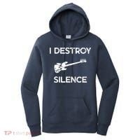 Funny Bass Guitar I Destroy Silence Women's Hoodie thumb 0