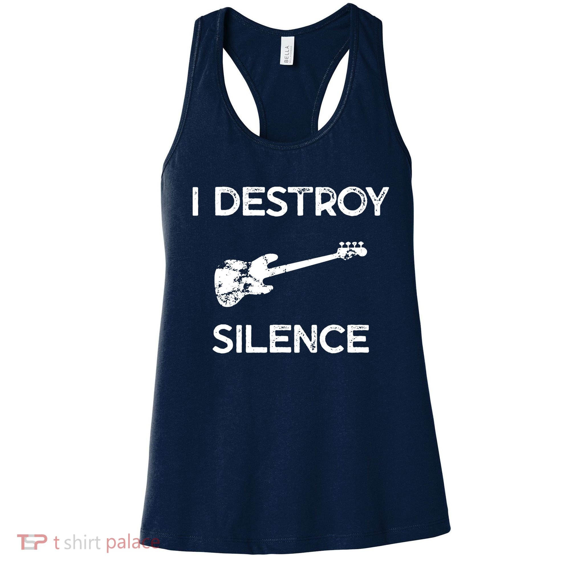 Funny Bass Guitar I Destroy Silence Women's Tank Top