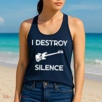 Funny Bass Guitar I Destroy Silence Women's Tank Top thumb 2