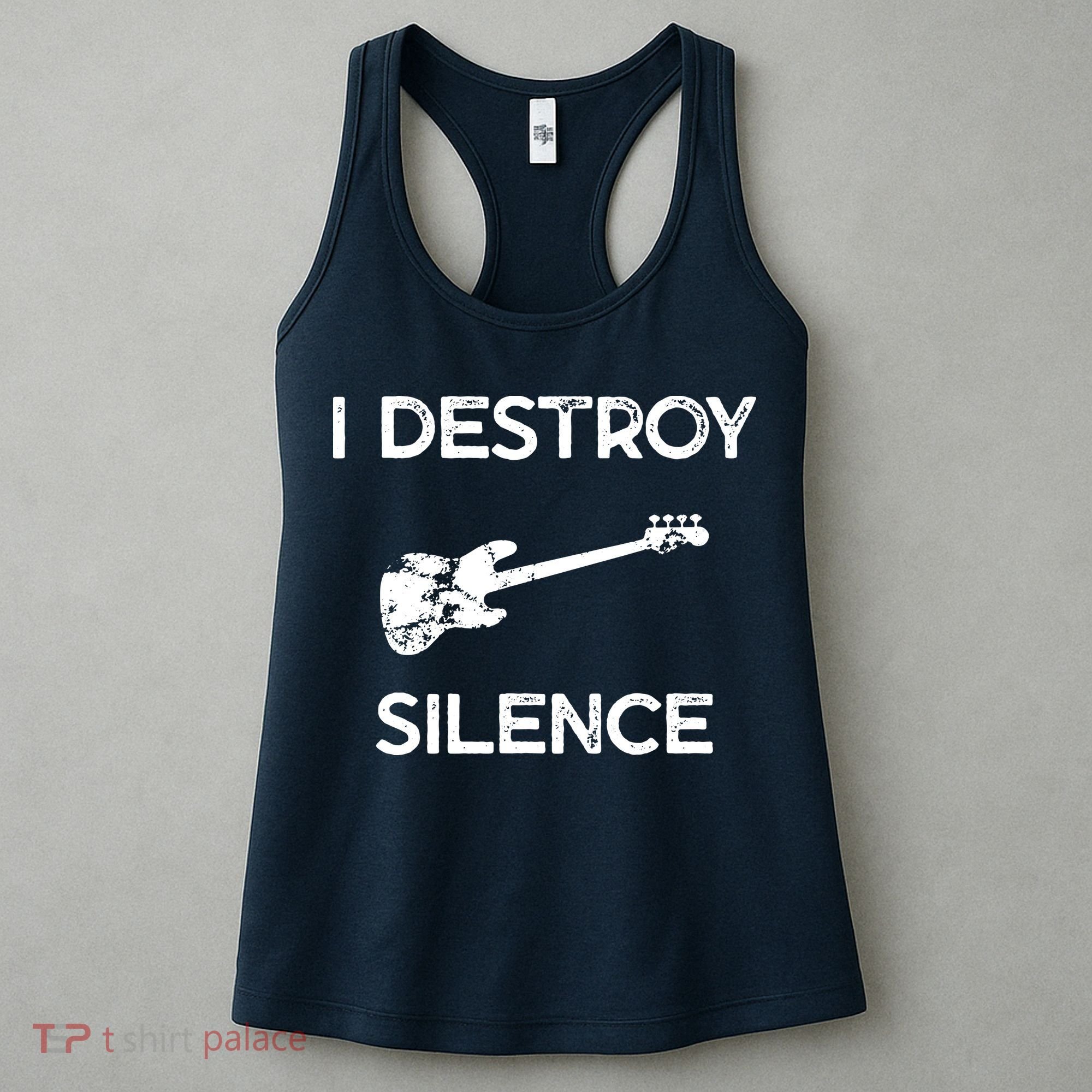 Funny Bass Guitar I Destroy Silence Women's Tank Top