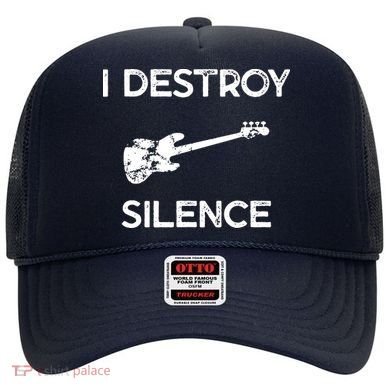 Funny Bass Guitar I Destroy Silence Hat