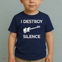 Funny Bass Guitar I Destroy Silence Toddler T-Shirt thumb 2
