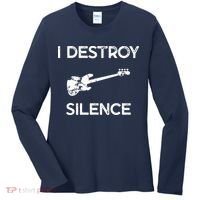 Funny Bass Guitar I Destroy Silence Women's Long Sleeve Shirt thumb 0