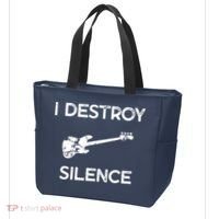Funny Bass Guitar I Destroy Silence Tote Bag thumb 3
