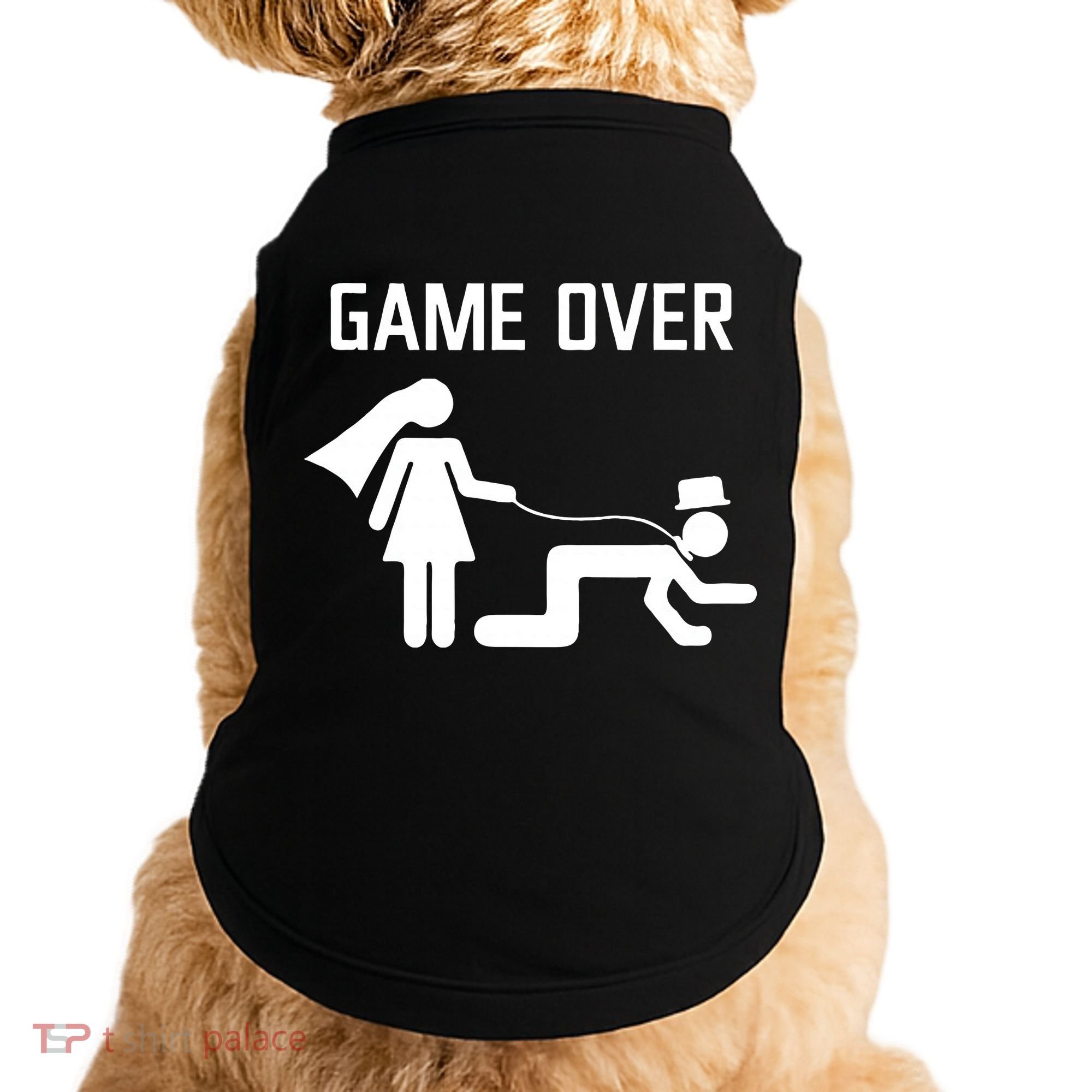 Funny Bride Groom Wedding Bachelor Bachelorette Party Doggie Tank