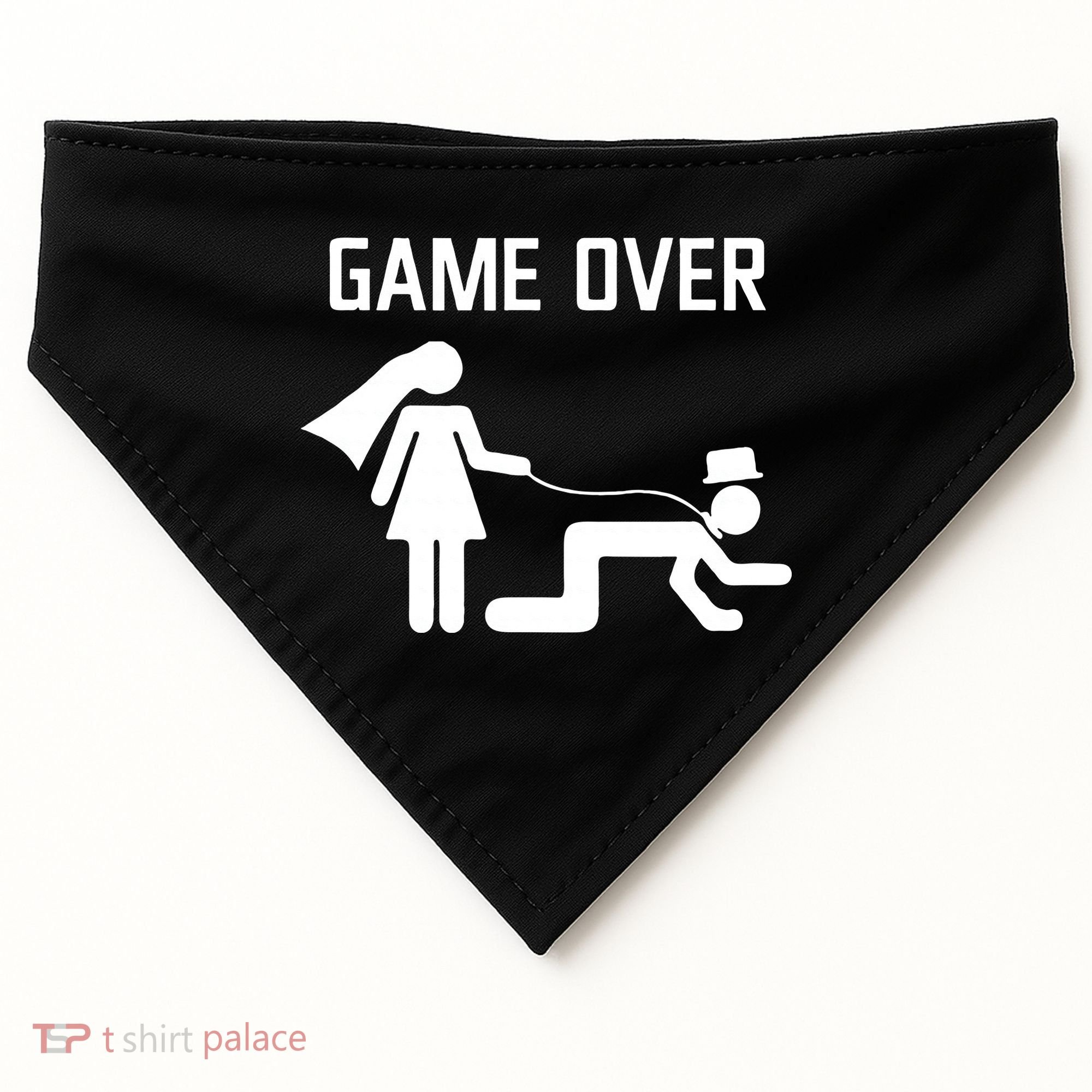 Funny Bride Groom Wedding Bachelor Bachelorette Party USA-Made Doggie Bandana