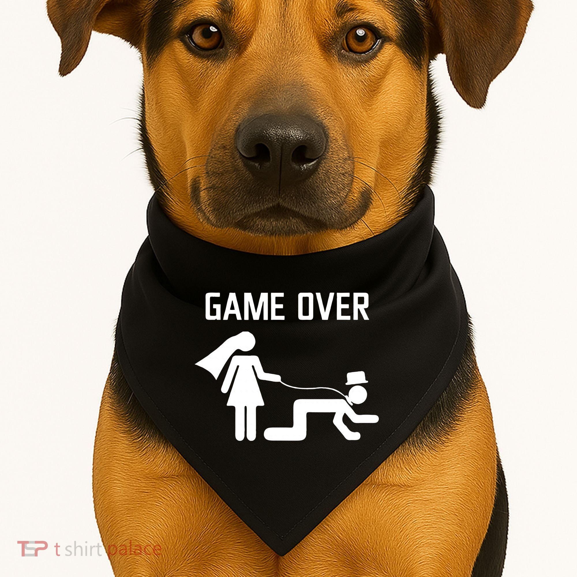Funny Bride Groom Wedding Bachelor Bachelorette Party USA-Made Doggie Bandana