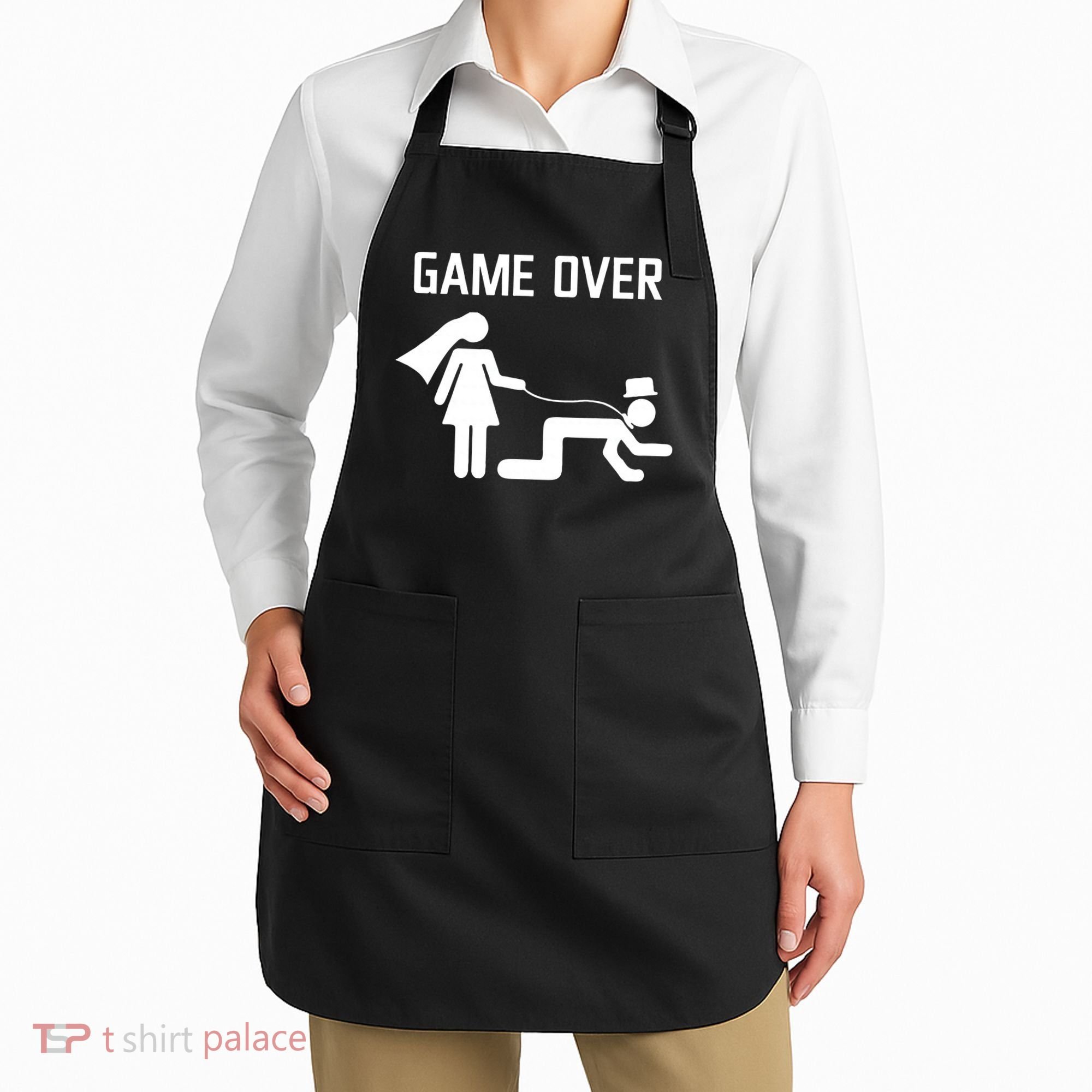 Funny Bride Groom Wedding Bachelor Bachelorette Party Apron