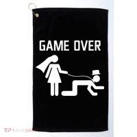 Funny Bride Groom Wedding Bachelor Bachelorette Party Golf Towel thumb 0