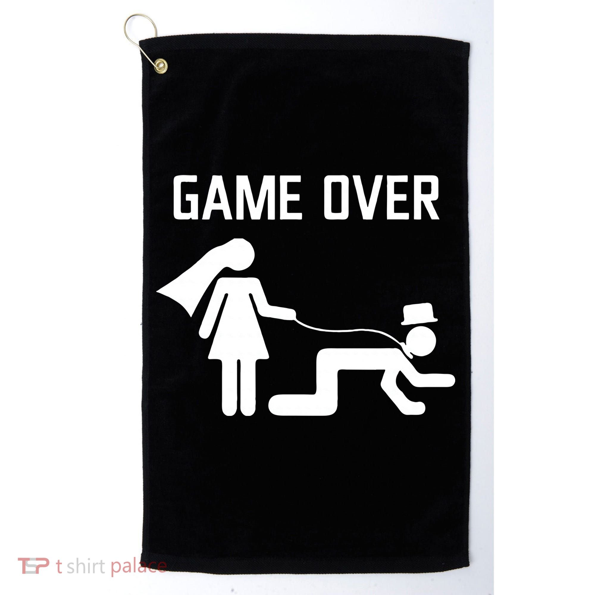 Funny Bride Groom Wedding Bachelor Bachelorette Party Golf Towel