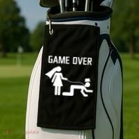 Funny Bride Groom Wedding Bachelor Bachelorette Party Golf Towel thumb 2