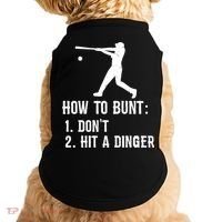Funny Baseball Hitter Player How To Bunt DonT Hit A Dinger Gift Doggie Tank thumb 0