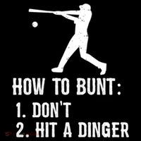 Funny Baseball Hitter Player How To Bunt DonT Hit A Dinger Gift Women's Hoodie thumb 2