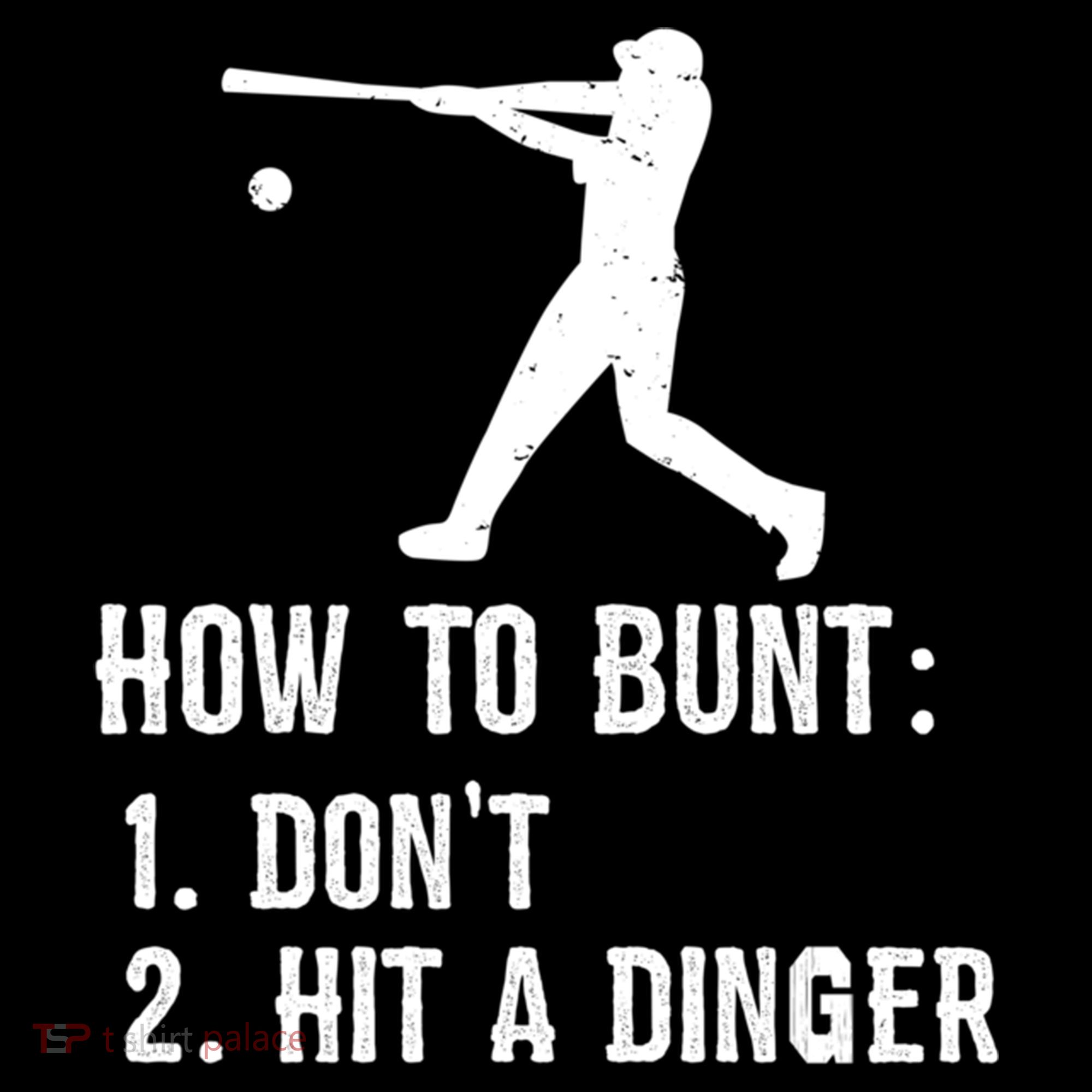 Funny Baseball Hitter Player How To Bunt DonT Hit A Dinger Gift Women's Hoodie