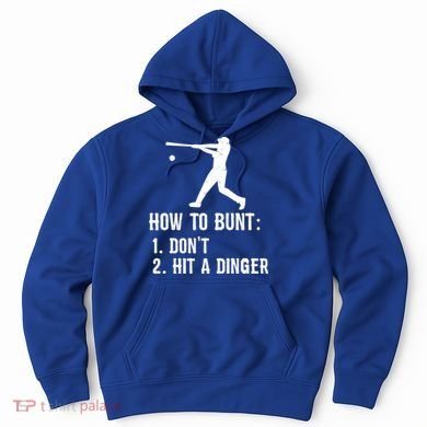 Funny Baseball Hitter Player How To Bunt DonT Hit A Dinger Gift Hoodie