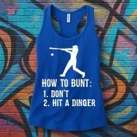 Funny Baseball Hitter Player How To Bunt DonT Hit A Dinger Gift Women's Tank Top thumb 3