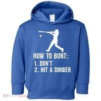 Funny Baseball Hitter Player How To Bunt DonT Hit A Dinger Gift Toddler Hoodie thumb 0