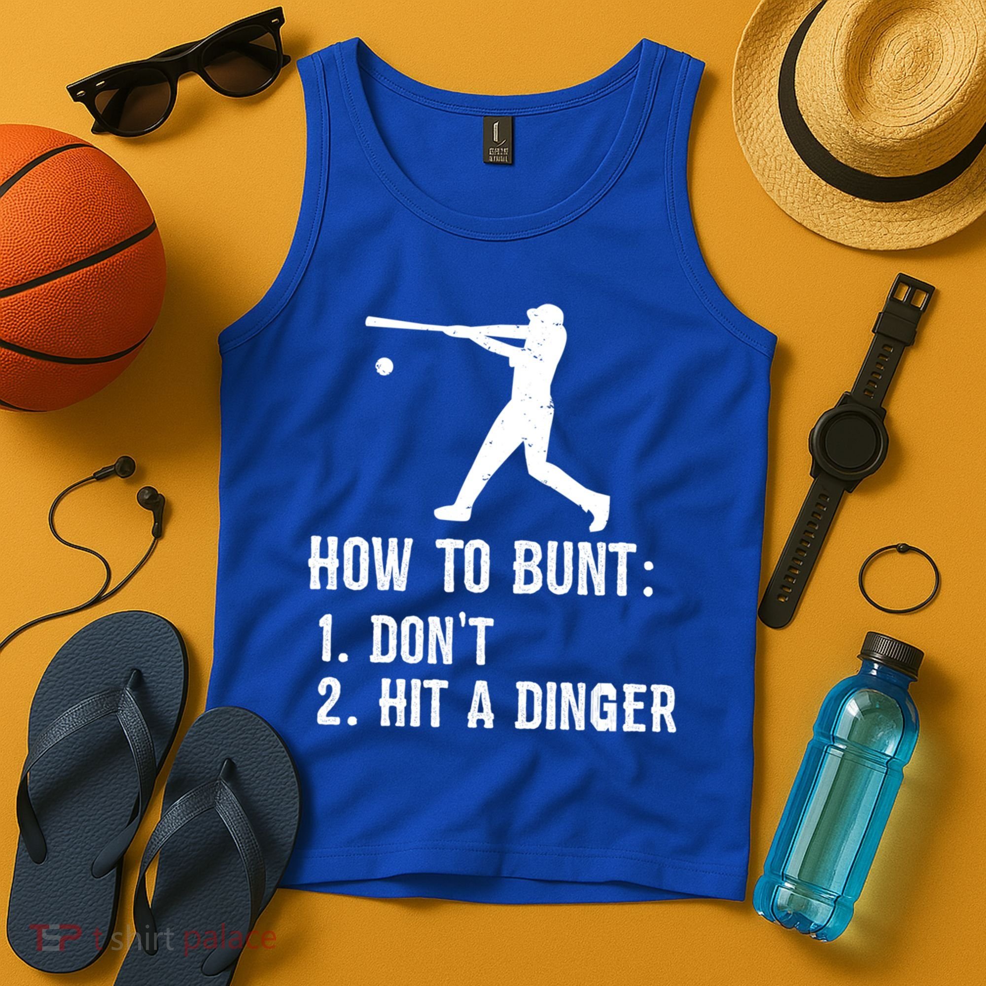 Funny Baseball Hitter Player How To Bunt DonT Hit A Dinger Gift Tank Top