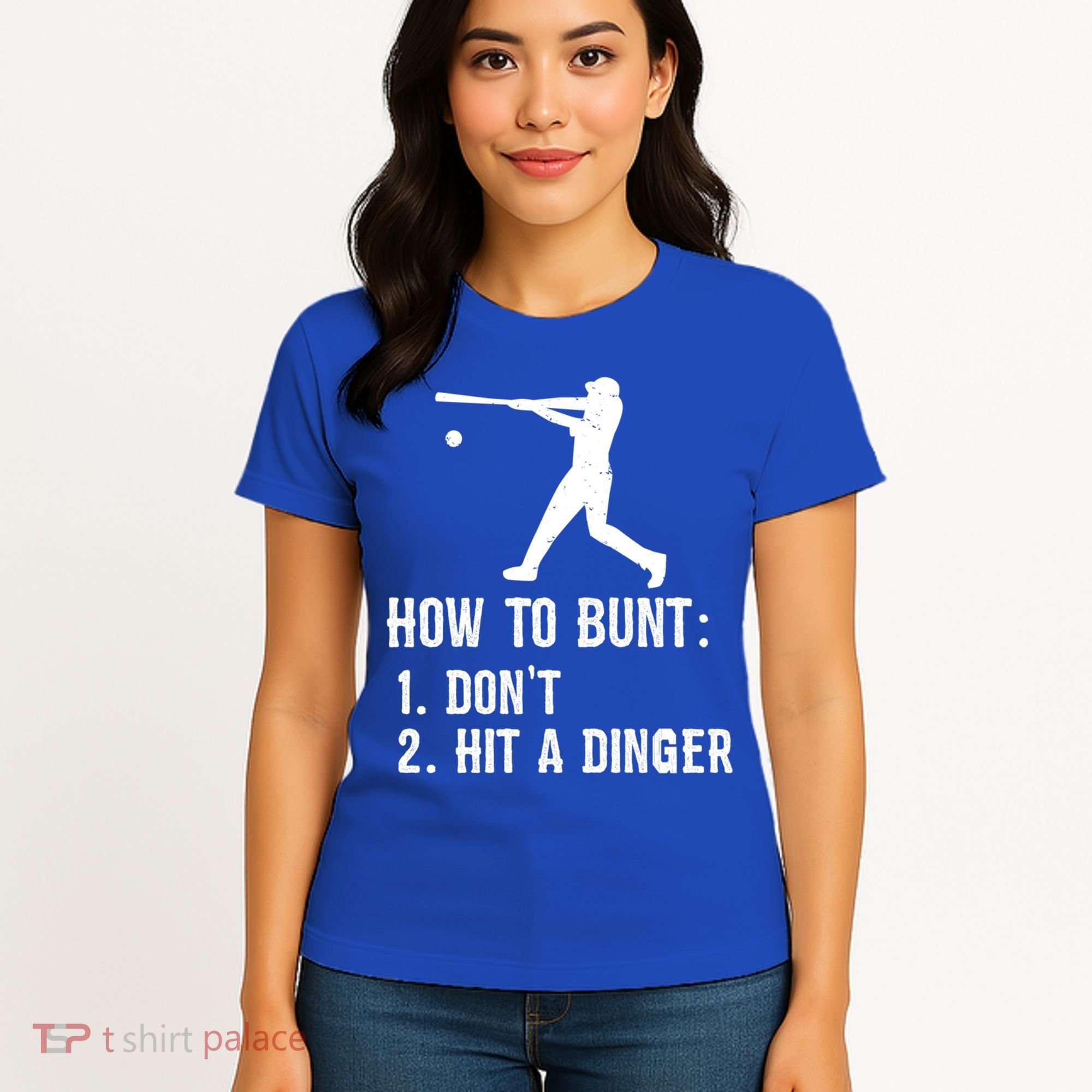 Funny Baseball Hitter Player How To Bunt DonT Hit A Dinger Gift Women's T-Shirt