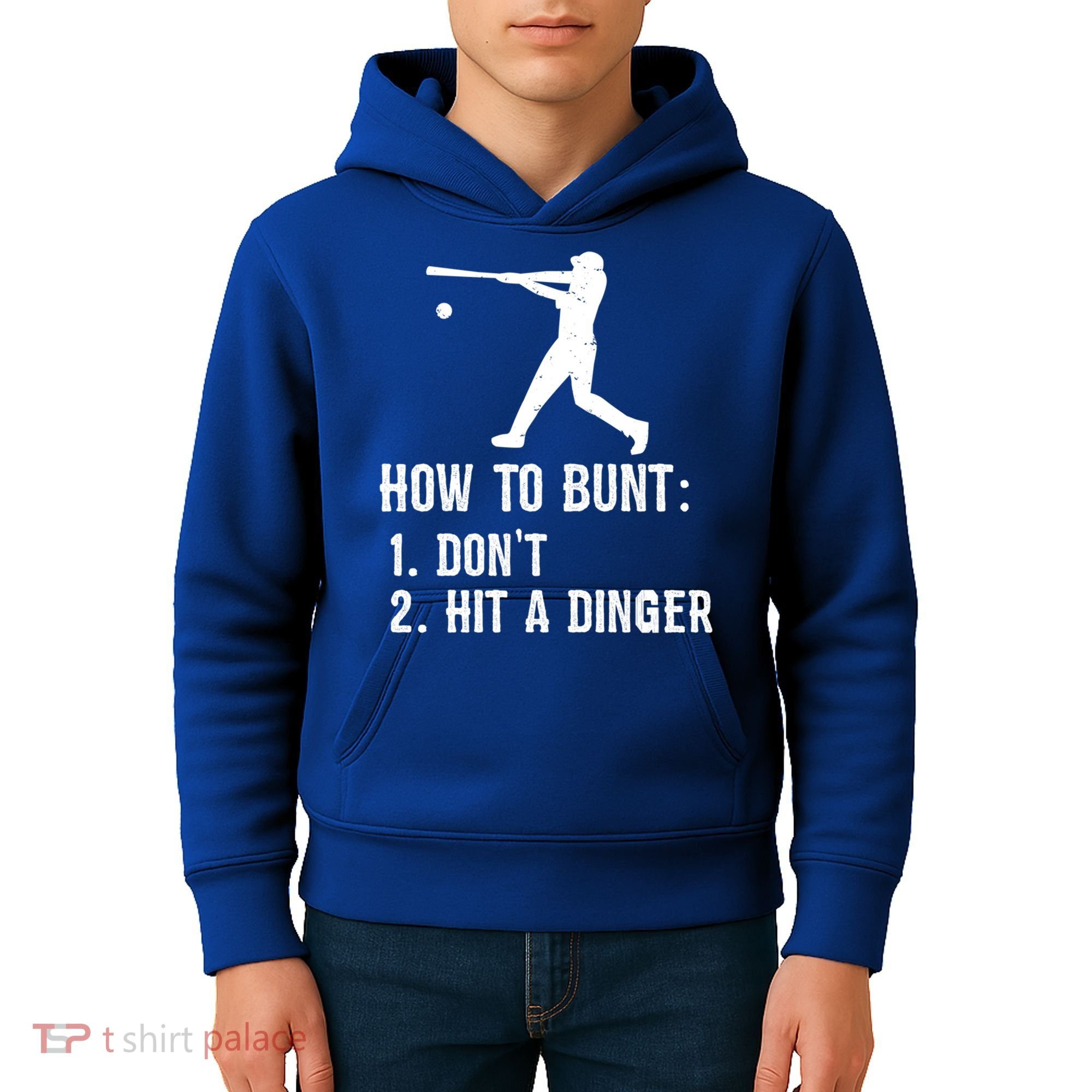 Funny Baseball Hitter Player How To Bunt DonT Hit A Dinger Gift Kids Hoodie