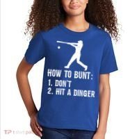 Funny Baseball Hitter Player How To Bunt DonT Hit A Dinger Gift Kids T-Shirt thumb 2