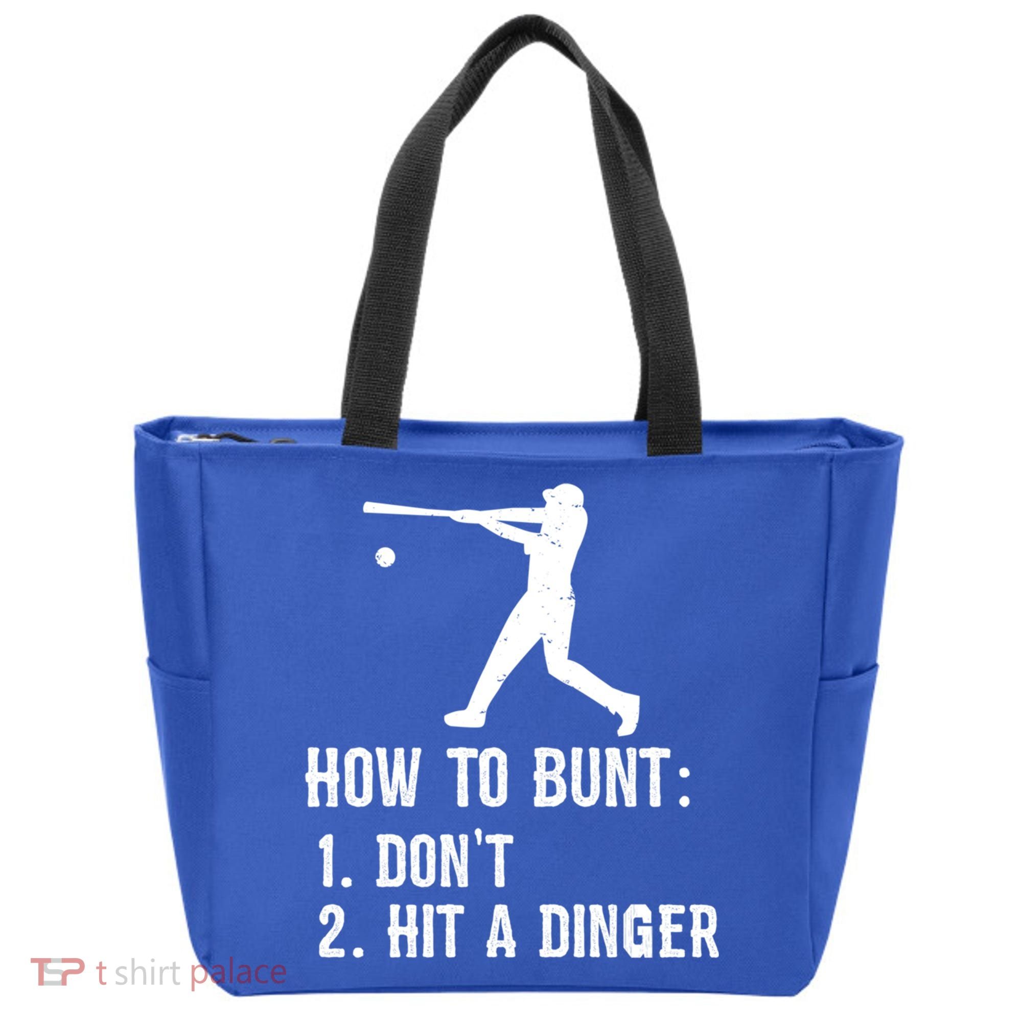 Funny Baseball Hitter Player How To Bunt DonT Hit A Dinger Gift Tote Bag
