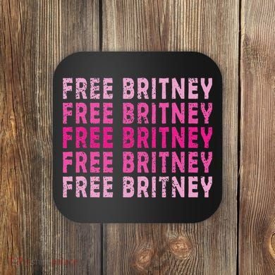 Free Britney Hashtag Vintage Graphic Pop Culture Gift Coaster