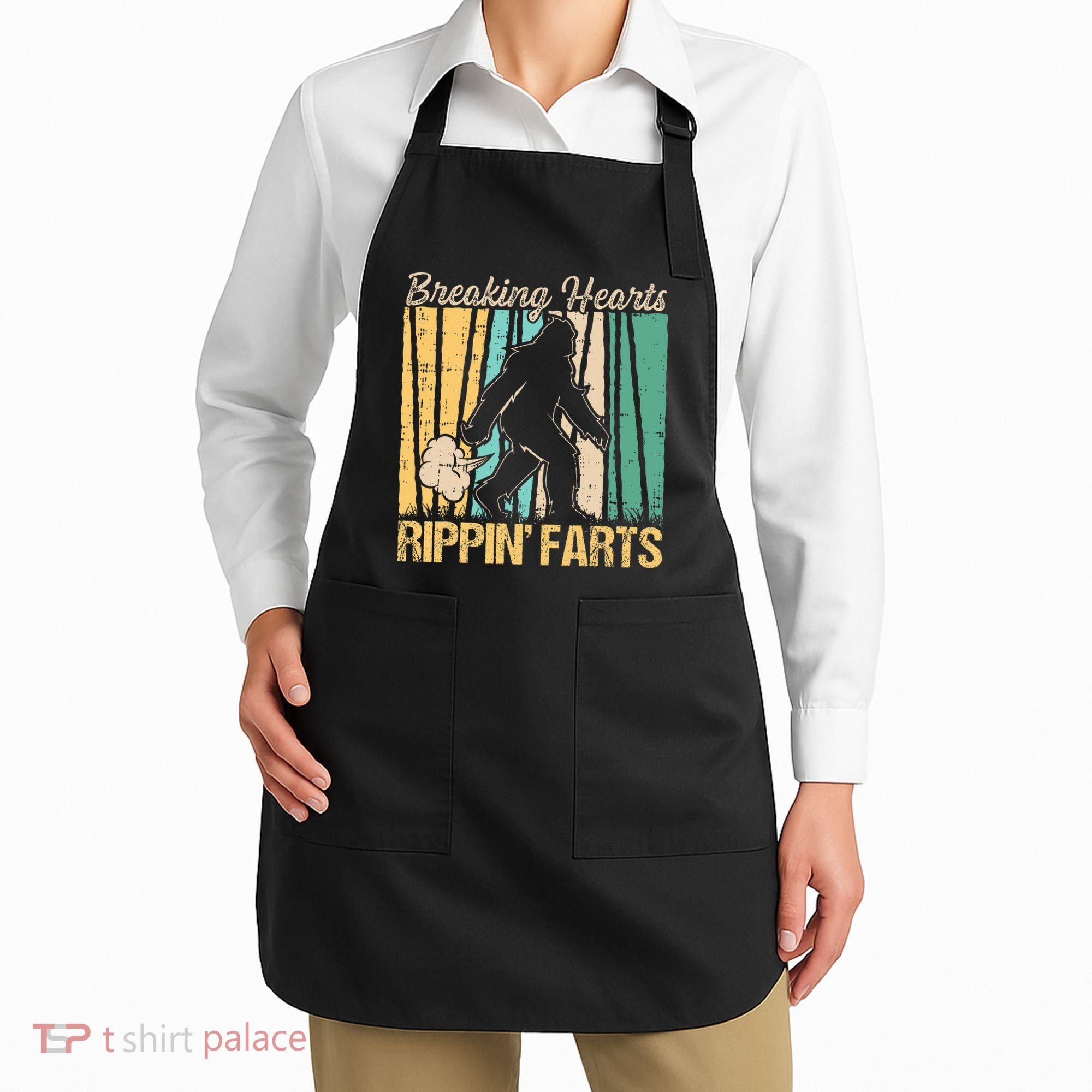 Funny Breaking Hearts Ripping Farts Sasquatch Bigfoot Apron