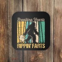 Funny Breaking Hearts Ripping Farts Sasquatch Bigfoot Coaster thumb 0