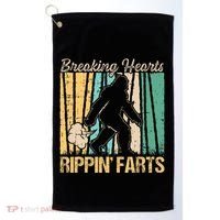 Funny Breaking Hearts Ripping Farts Sasquatch Bigfoot Golf Towel thumb 0