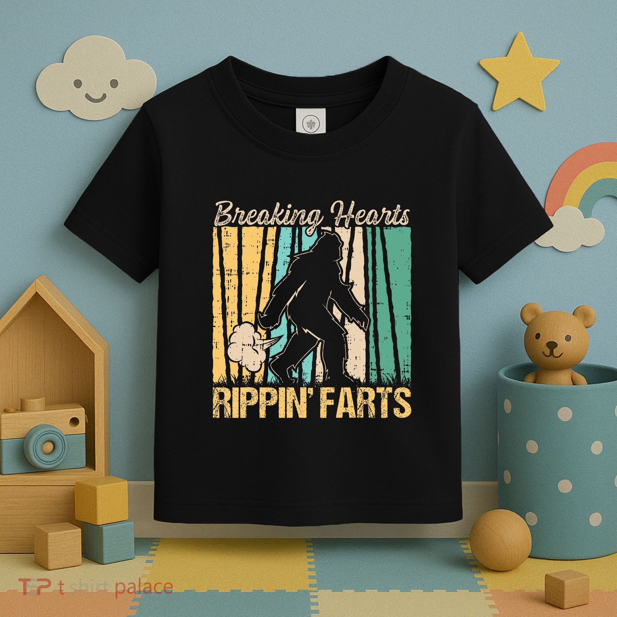 Funny Breaking Hearts Ripping Farts Sasquatch Bigfoot Toddler T-Shirt