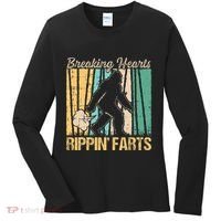 Funny Breaking Hearts Ripping Farts Sasquatch Bigfoot Women's Long Sleeve Shirt thumb 0