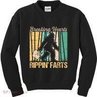 Funny Breaking Hearts Ripping Farts Sasquatch Bigfoot Kids Sweatshirt thumb 0