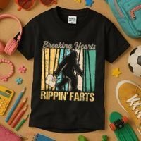 Funny Breaking Hearts Ripping Farts Sasquatch Bigfoot Kids T-Shirt thumb 3