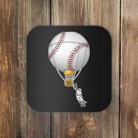 Funny Baseball Hot Air Balloon Baseball Catcher Coaster thumb 0