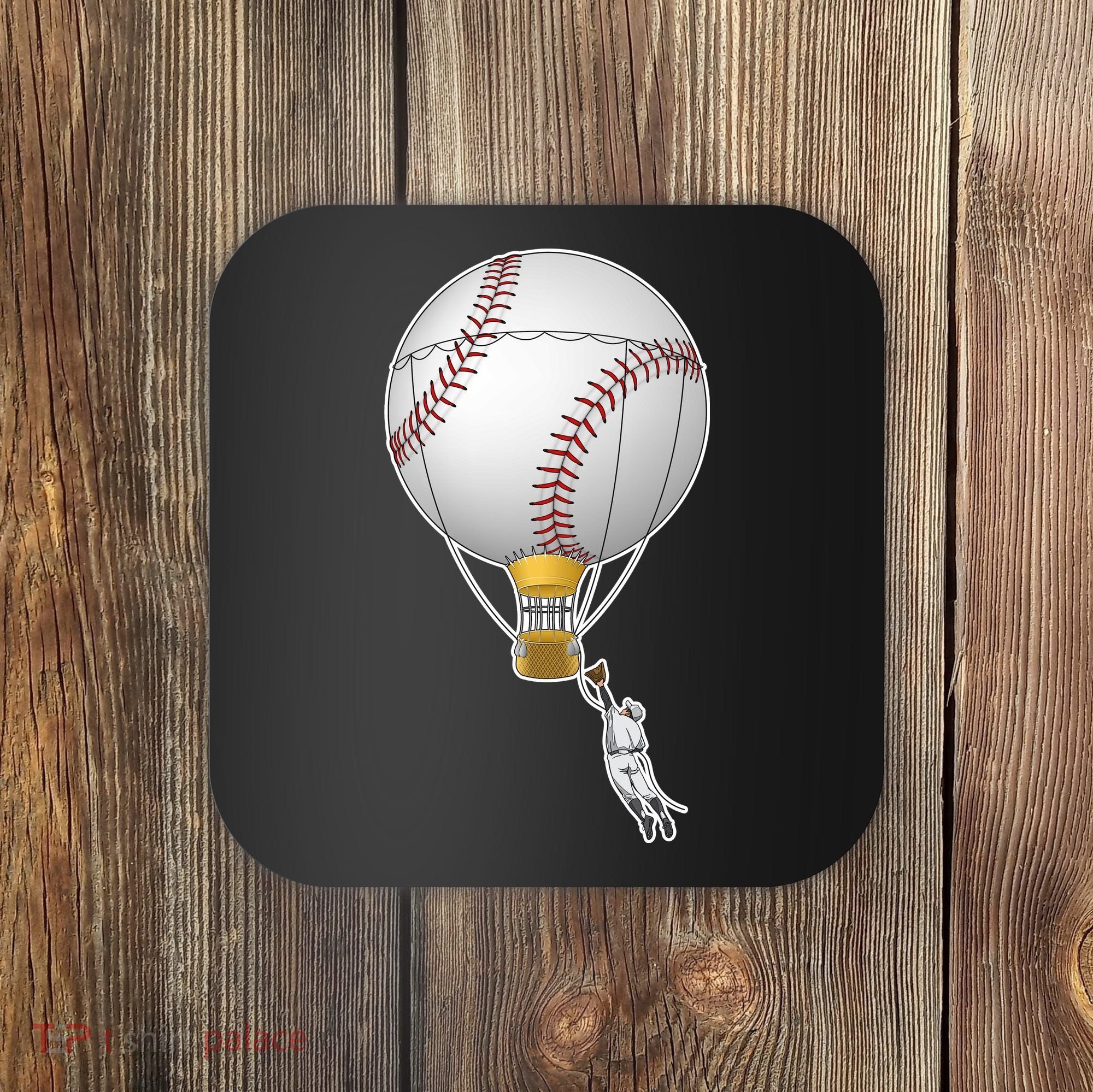 Funny Baseball Hot Air Balloon Baseball Catcher Coaster