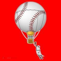 Funny Baseball Hot Air Balloon Baseball Catcher Santa Hat thumb 1