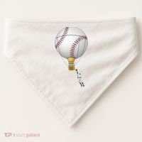Funny Baseball Hot Air Balloon Baseball Catcher USA-Made Doggie Bandana thumb 0