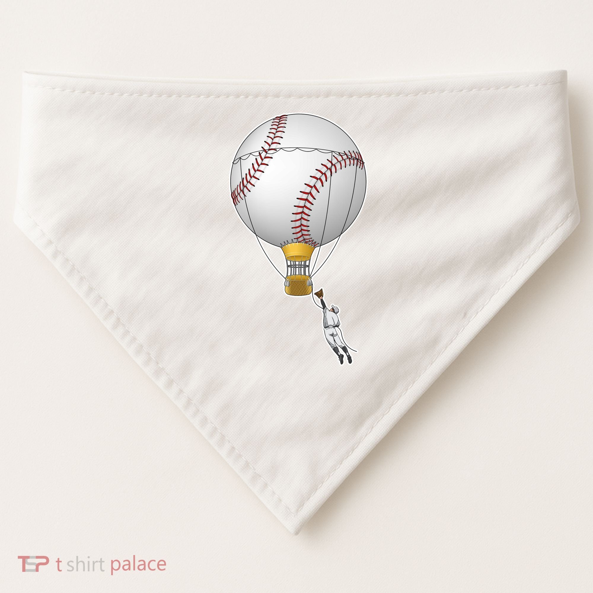 Funny Baseball Hot Air Balloon Baseball Catcher USA-Made Doggie Bandana