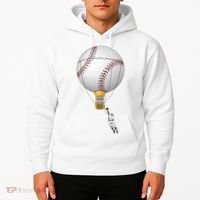Funny Baseball Hot Air Balloon Baseball Catcher Hoodie thumb 2