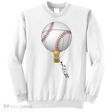 Funny Baseball Hot Air Balloon Baseball Catcher Sweatshirt