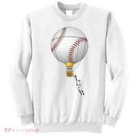 Funny Baseball Hot Air Balloon Baseball Catcher Sweatshirt thumb 0
