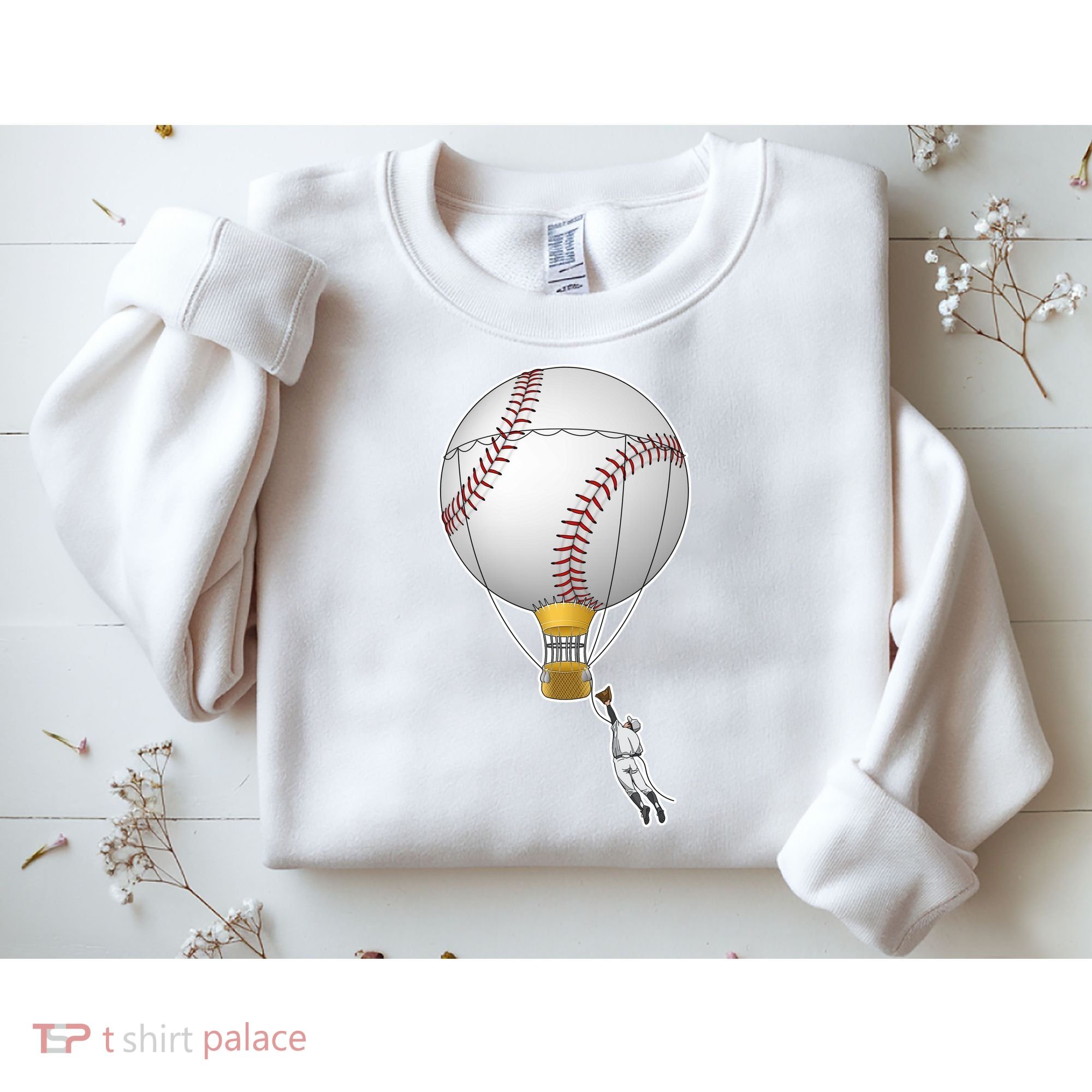 Funny Baseball Hot Air Balloon Baseball Catcher Sweatshirt