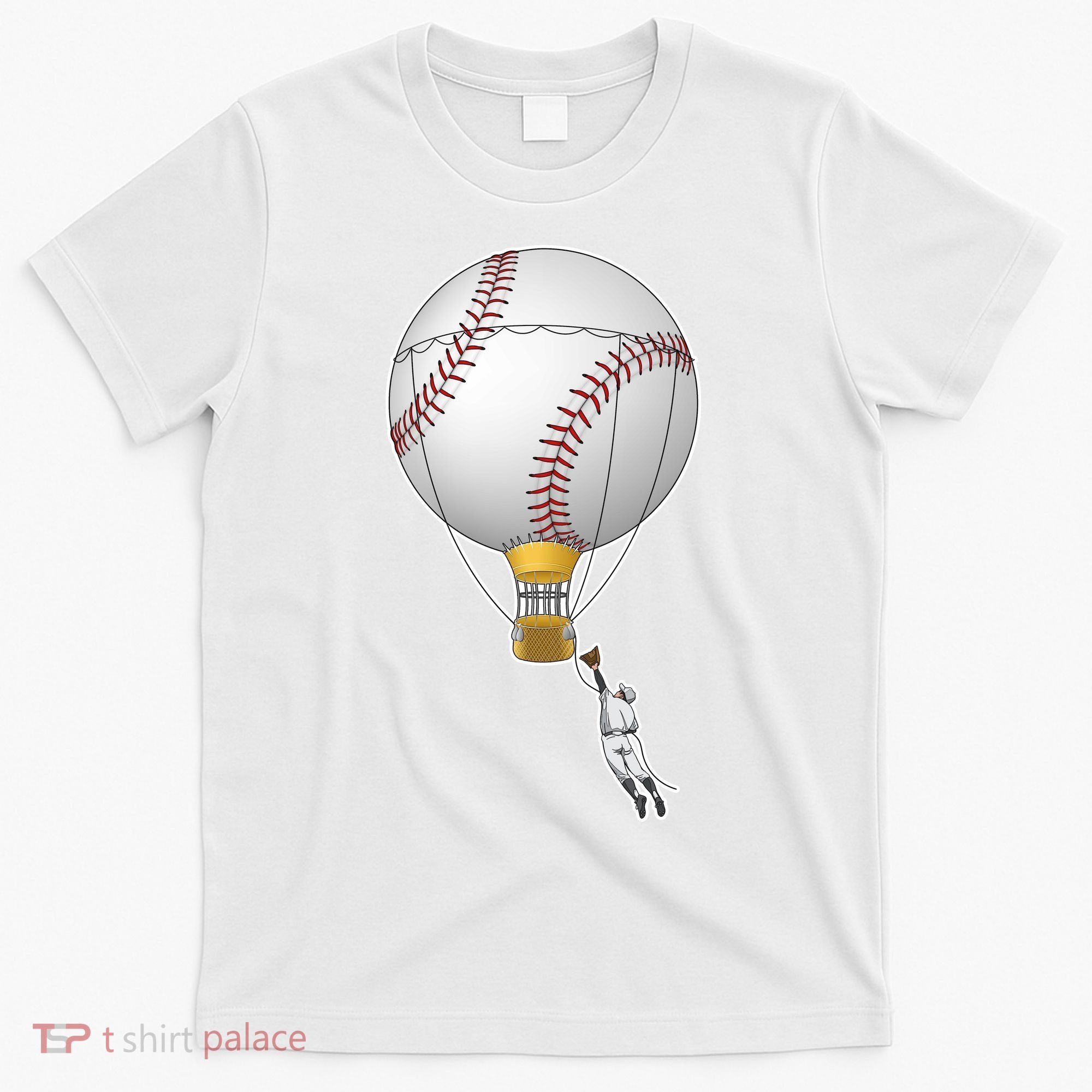 Funny Baseball Hot Air Balloon Baseball Catcher T-Shirt