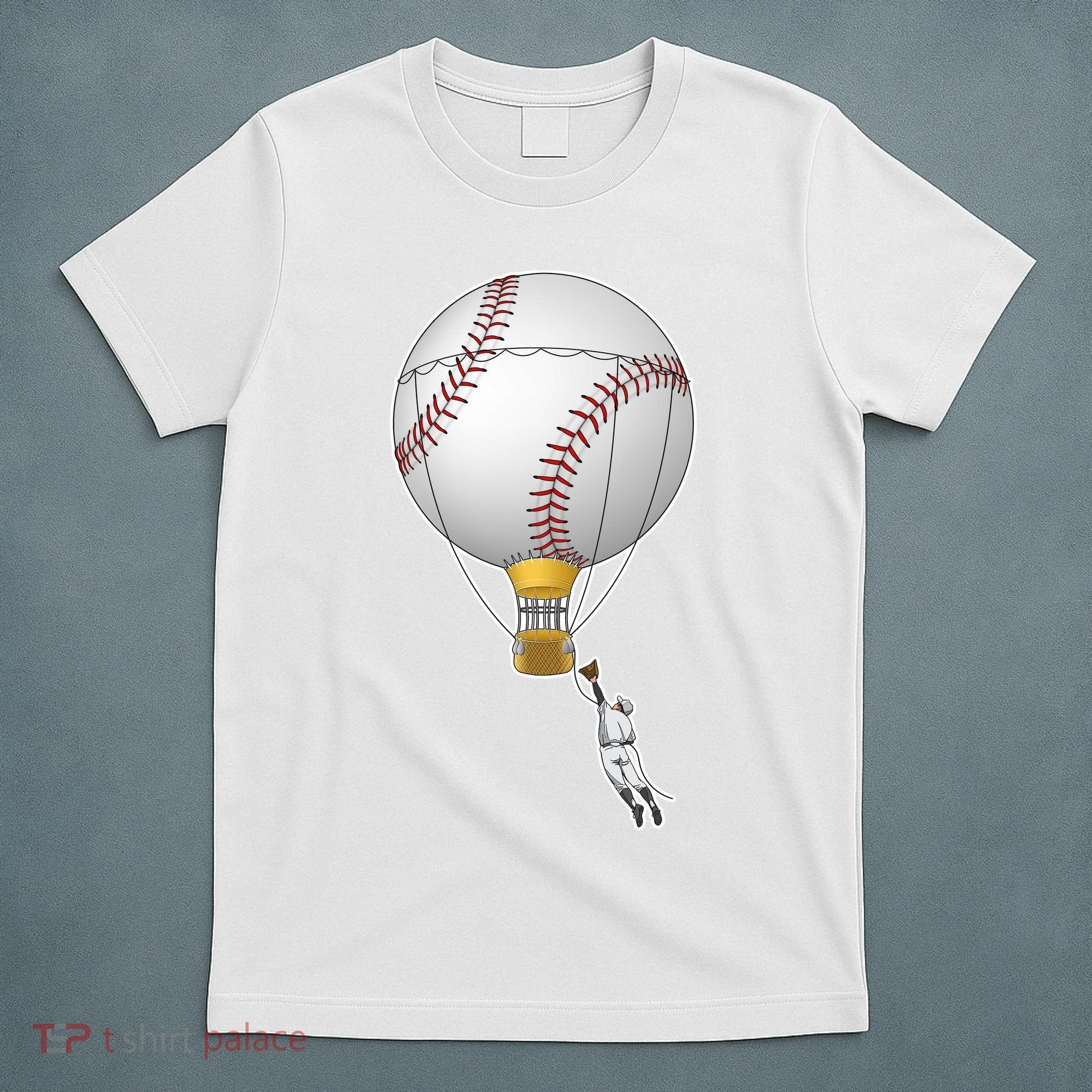 Funny Baseball Hot Air Balloon Baseball Catcher T-Shirt