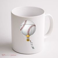 Funny Baseball Hot Air Balloon Baseball Catcher Coffee Mug thumb 1
