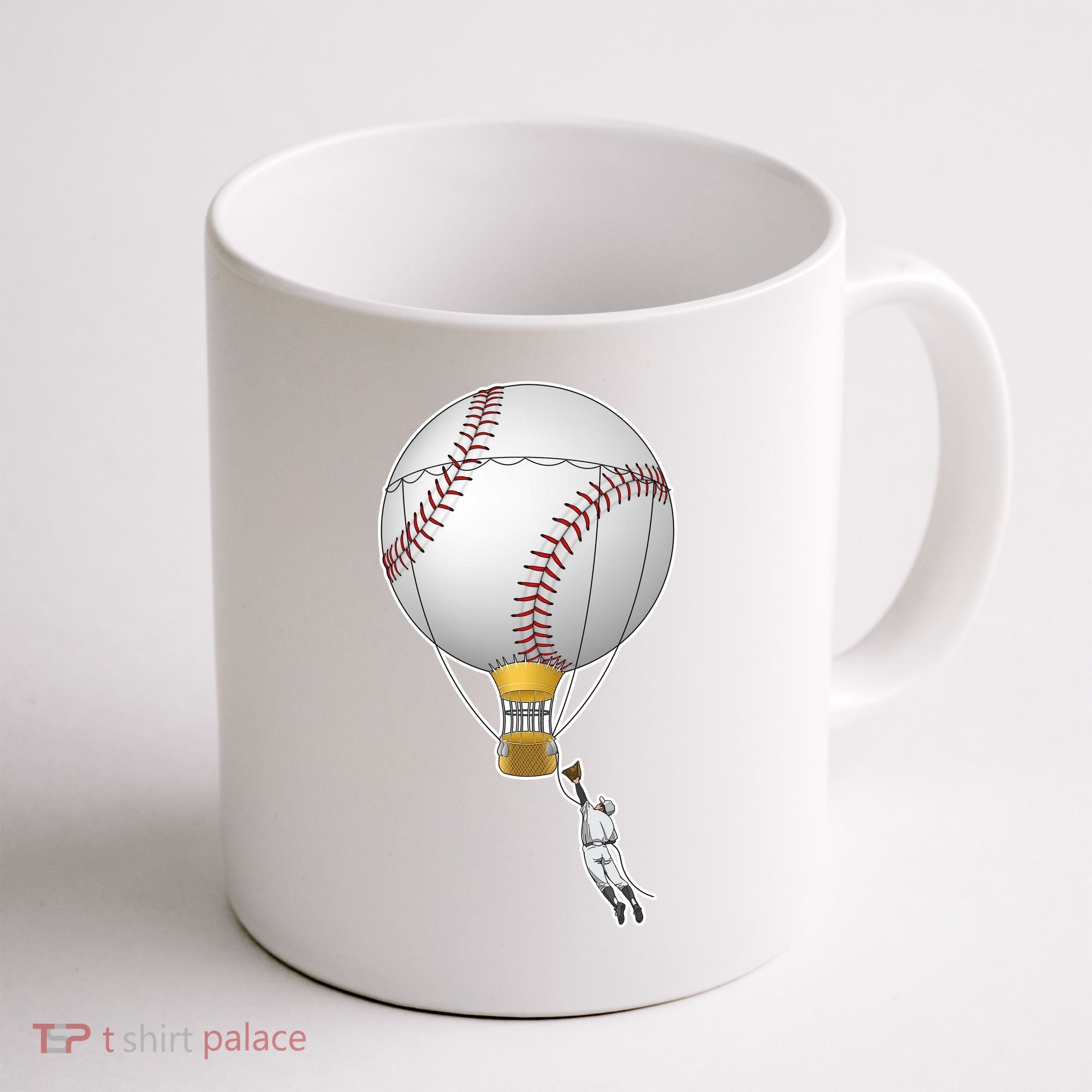 Funny Baseball Hot Air Balloon Baseball Catcher Coffee Mug