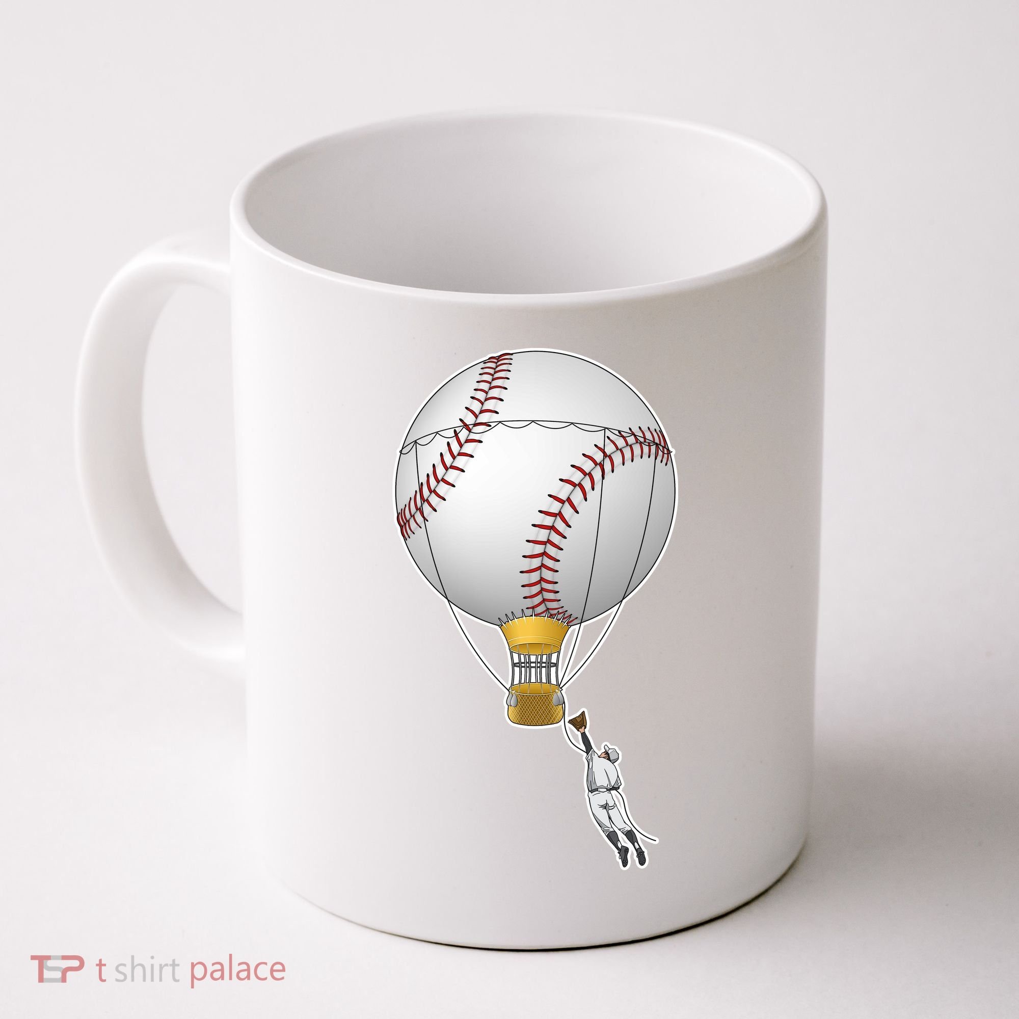 Funny Baseball Hot Air Balloon Baseball Catcher Coffee Mug